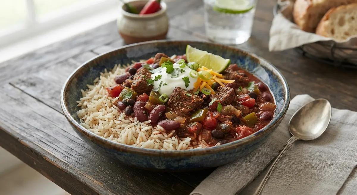Beef Bean Chili Basmati Rice